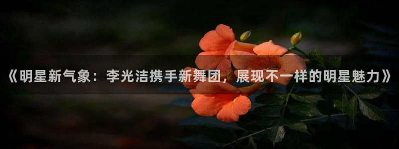 恒行5官网体验k88v典cc：《明星新气象：李光洁携手新舞团，展现不一样的明星魅力》